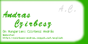 andras czirbesz business card